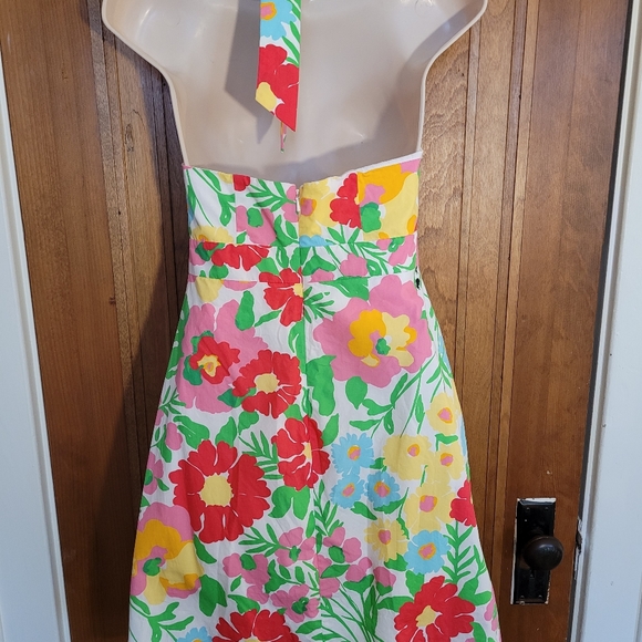 Lilly PULITZER Floral with Black Ants Sundress, Halter Dress Size 0 - Picture 4 of 7